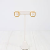 Owensboro Square Pearl Stud Gold Earring