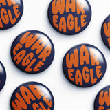 Multiple 'War Eagle' buttons on a white background