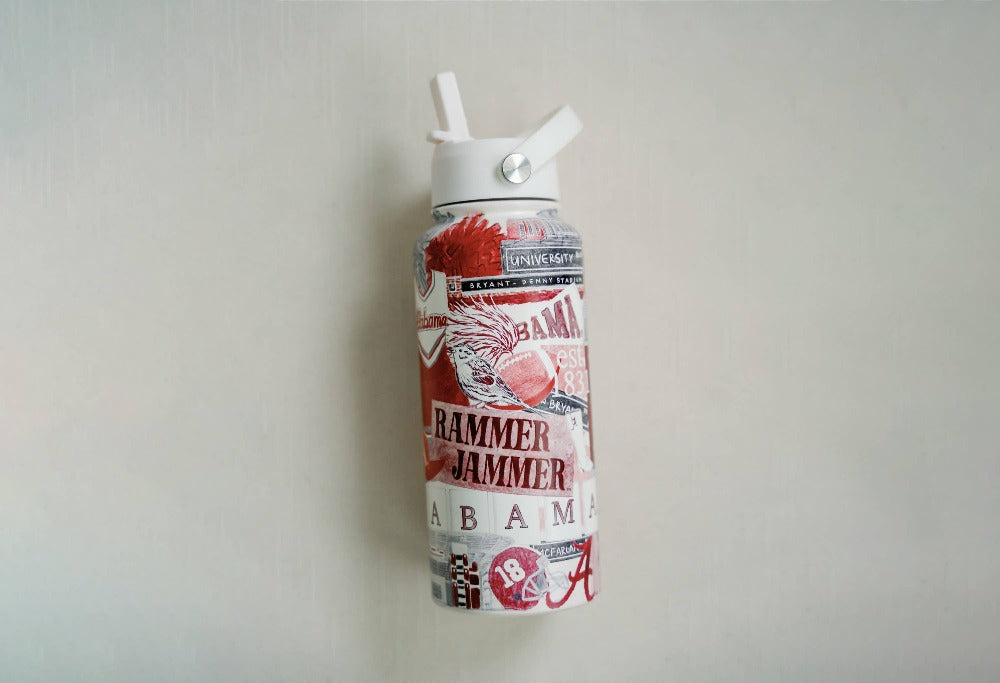 The University of Alabama 32 oz Insulated Water Bottle Gracefully Made Art