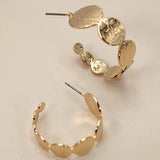 Gold Graduated Round Hoop Earrings