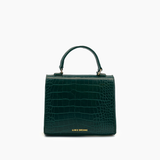 Lantern Faux Croc Crossbody Purse