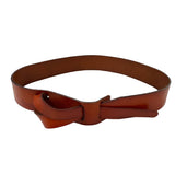 Freshwater  Deep Tan Genuine Leather Knot Belt