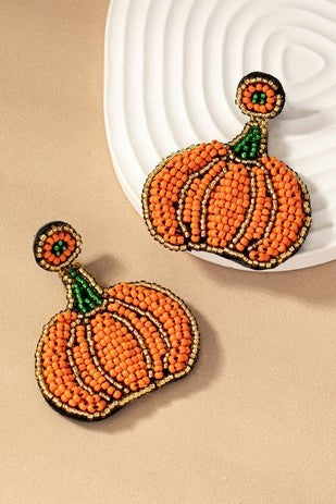 Pumpkin Seed Bead Earrings