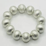 Big Silver Frosted Ball Bracelet