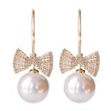 Bow Tie Pearl Earrings