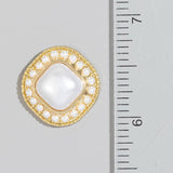 Pearl Halo Set Square Pearl Stud Earrings