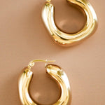 18K Gold Plated Chunky Waterproof Stainless Steel Hoop Earrings - A3 Accessories - Jewelry - Earrings - Clover + Bee