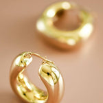 18K Gold Plated Chunky Waterproof Stainless Steel Hoop Earrings - A3 Accessories - Jewelry - Earrings - Clover + Bee