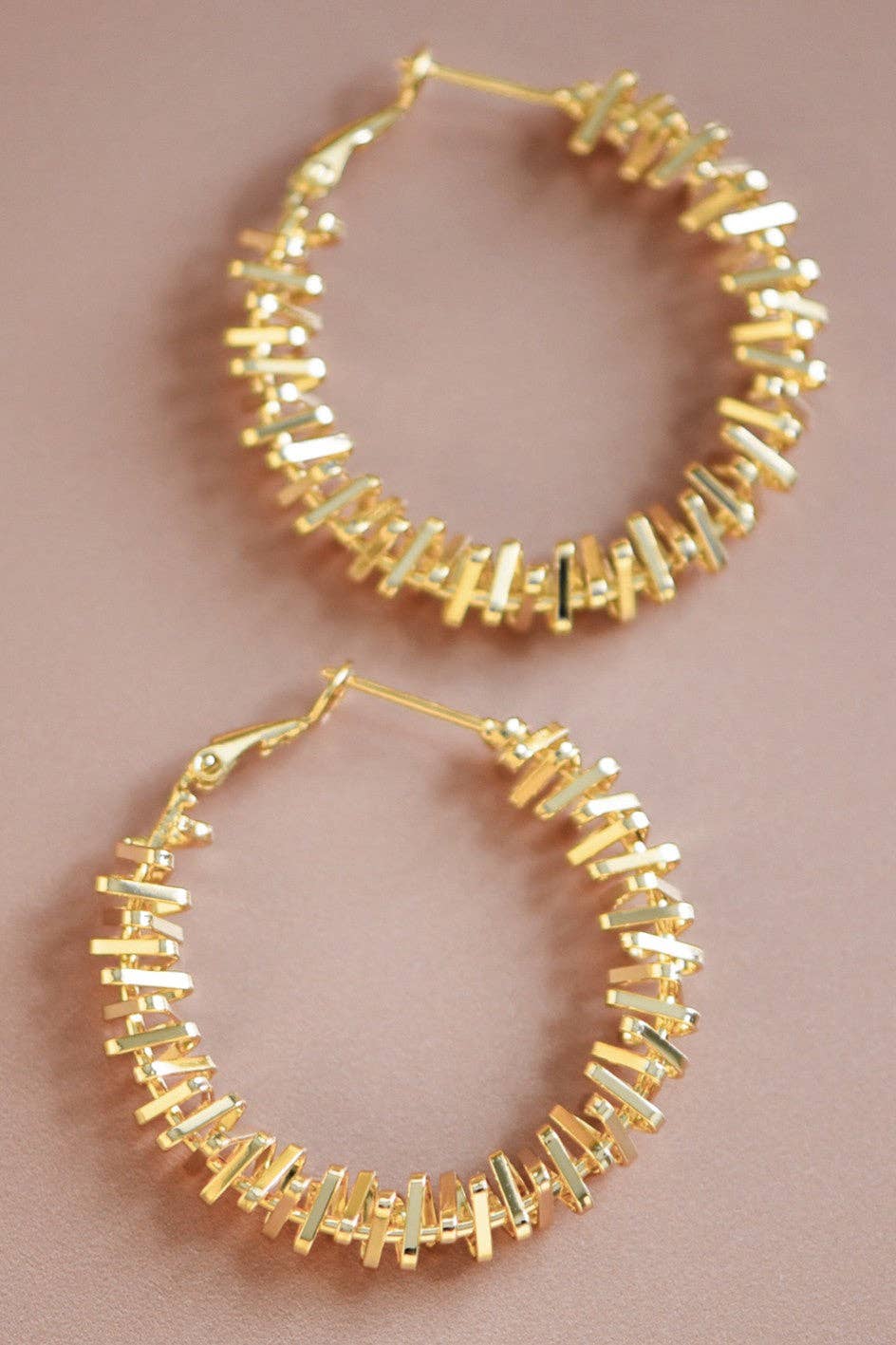 18K Gold Plated Waterproof Stainless Steel Spikey Hoop Earrings - A3 Accessories - Jewelry - Earrings - Clover + Bee