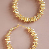 18K Gold Plated Waterproof Stainless Steel Spikey Hoop Earrings - A3 Accessories - Jewelry - Earrings - Clover + Bee