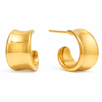 18k Stainless Steel Dome Mini Hoop Earrings - A3 Accessories - Jewelry - Earrings - Clover + Bee