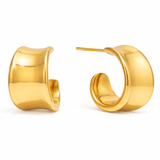 18k Stainless Steel Dome Mini Hoop Earrings - A3 Accessories - Jewelry - Earrings - Clover + Bee