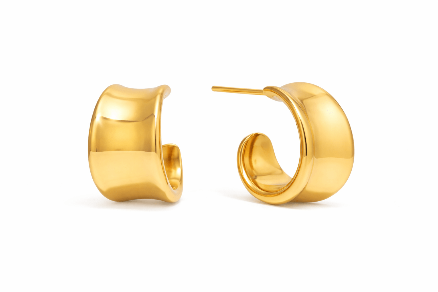 18k Stainless Steel Dome Mini Hoop Earrings - A3 Accessories - Jewelry - Earrings - Clover + Bee