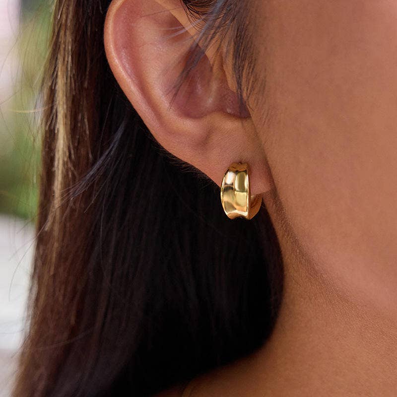 18k Stainless Steel Dome Mini Hoop Earrings - A3 Accessories - Jewelry - Earrings - Clover + Bee