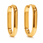 18k Stainless Steel Oval Hoop Earrings - A3 Accessories - Jewelry - Earrings - Clover + Bee
