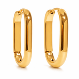 18k Stainless Steel Oval Hoop Earrings - A3 Accessories - Jewelry - Earrings - Clover + Bee
