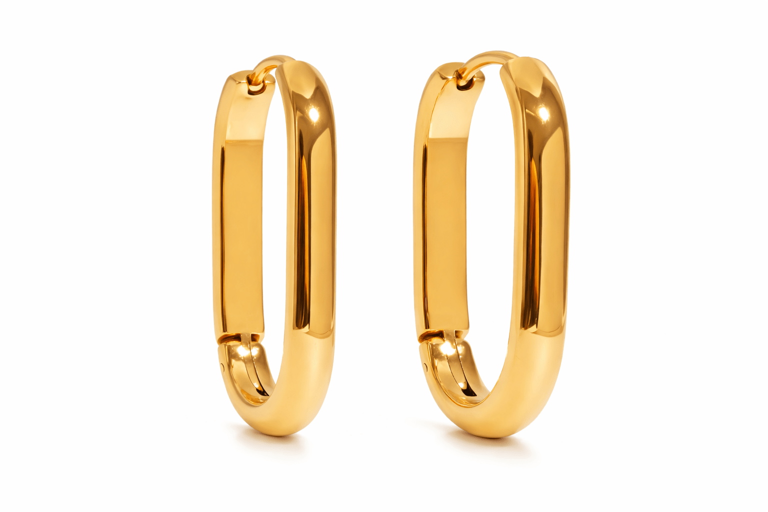 18k Stainless Steel Oval Hoop Earrings - A3 Accessories - Jewelry - Earrings - Clover + Bee