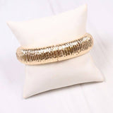 Danny Gold Ribbed Stretch Bracelet