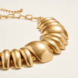 Vintage Gold Dome + Chain Short Necklace