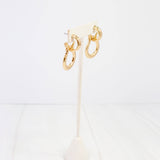 Danville Hammered Horse Bit Worn Gold Earring