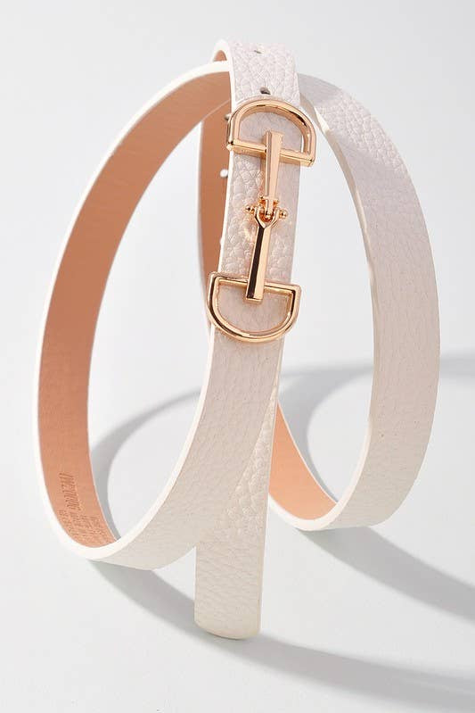 Horse Bit Buckle Skinny Belt