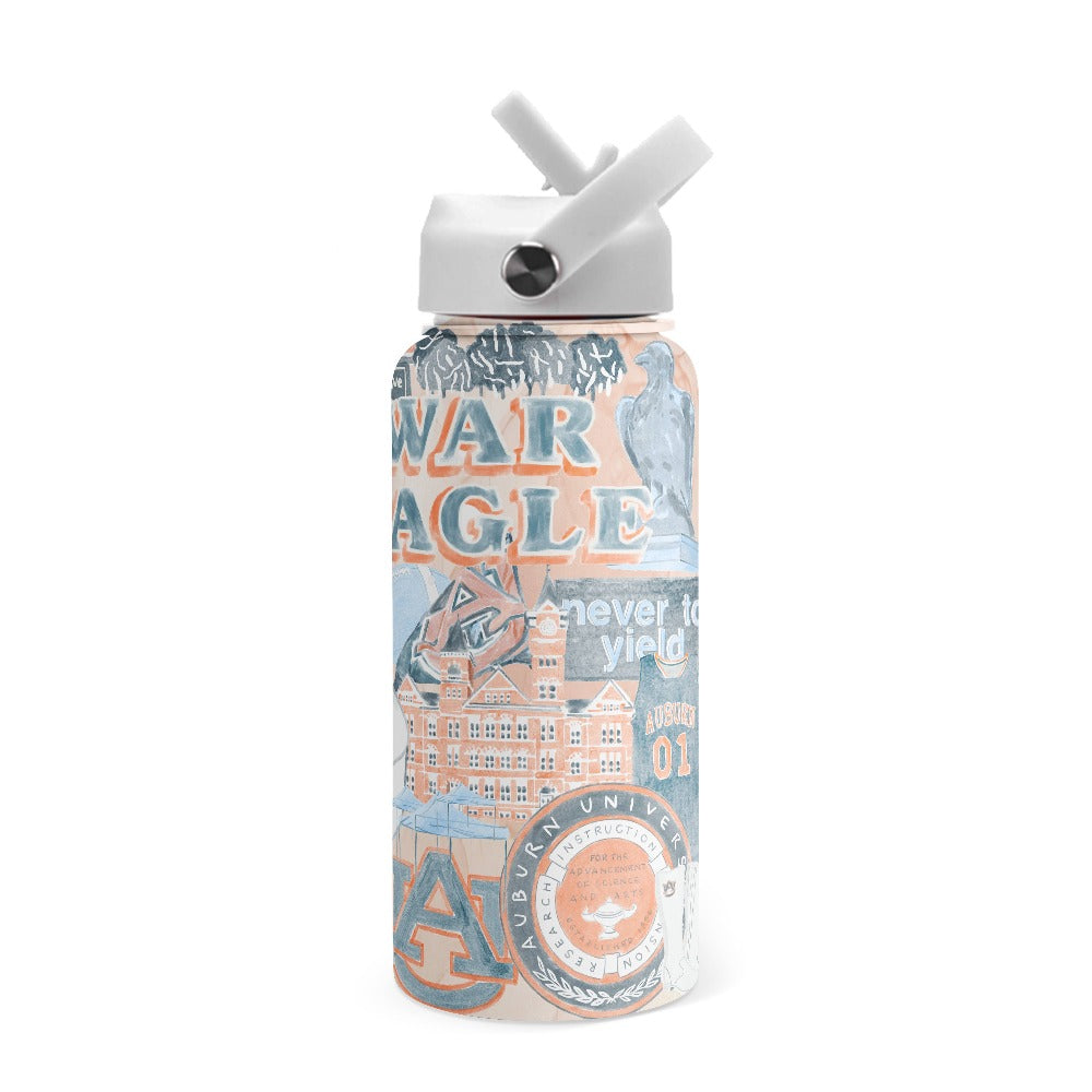 Auburn University 32 oz Insulated Water Bottle Gracefully Made Art