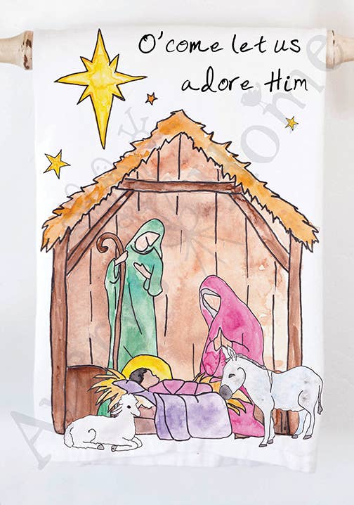 Christmas Nativity Holiday Kitchen Towel