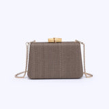 Melina Mocha Brown + Bamboo Clasp Clutch