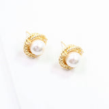 Karie Pearl Gold Stud Earring