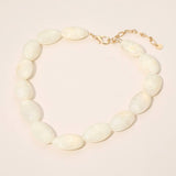 Chunky Marbled Pebble Beaded Statement Necklace