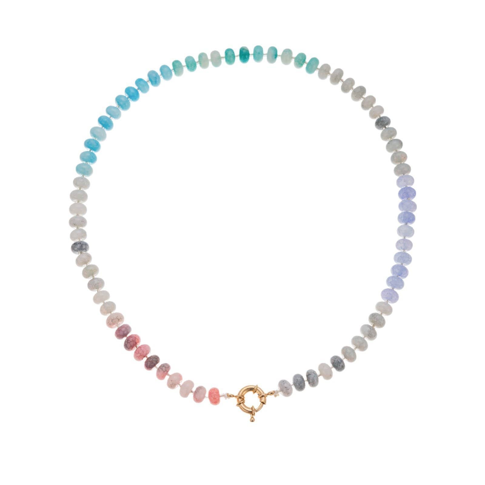 Natural Stone Semi-Precious Glass Mixed Necklace