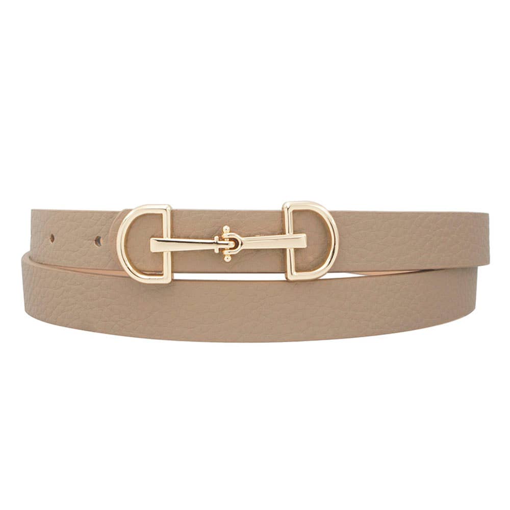 Horse Bit Buckle Skinny Belt