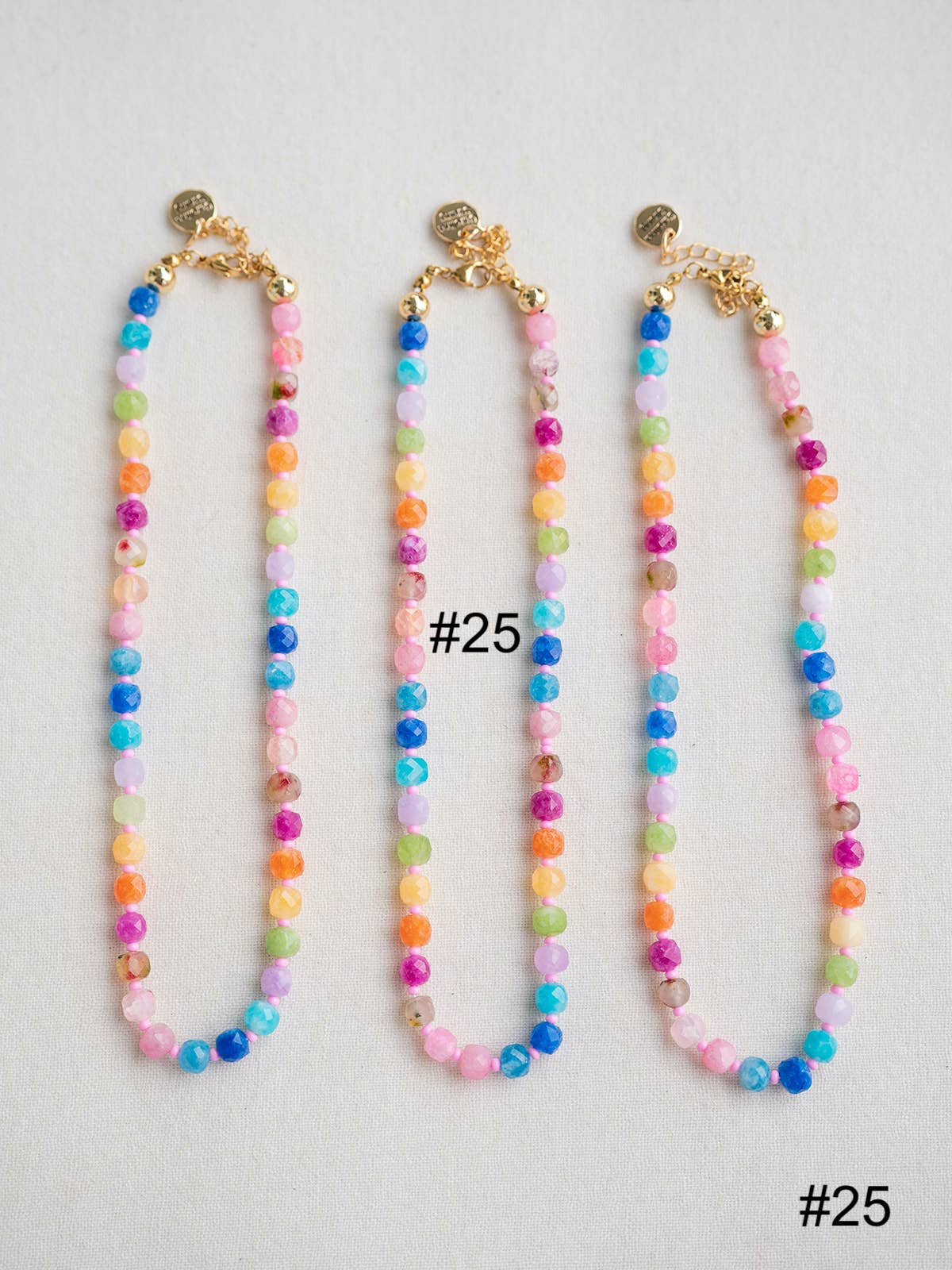 Colorful Beaded Gemstone Candy Necklace Trendy Jewelry