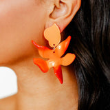 Flora Metallic Orange Earrings