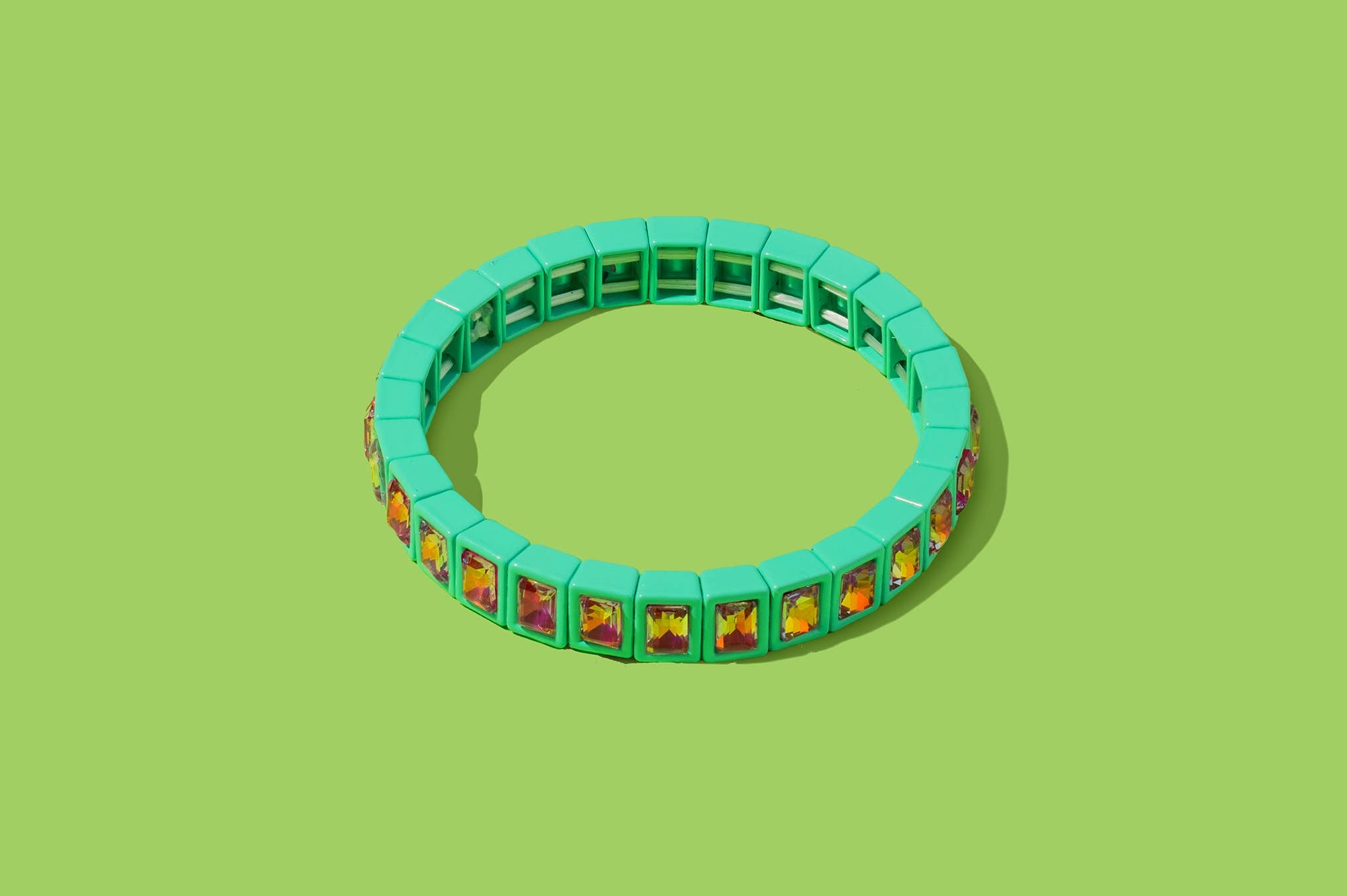Penelope Stretch Bracelet - Enamel w/Small Rectangle Stones