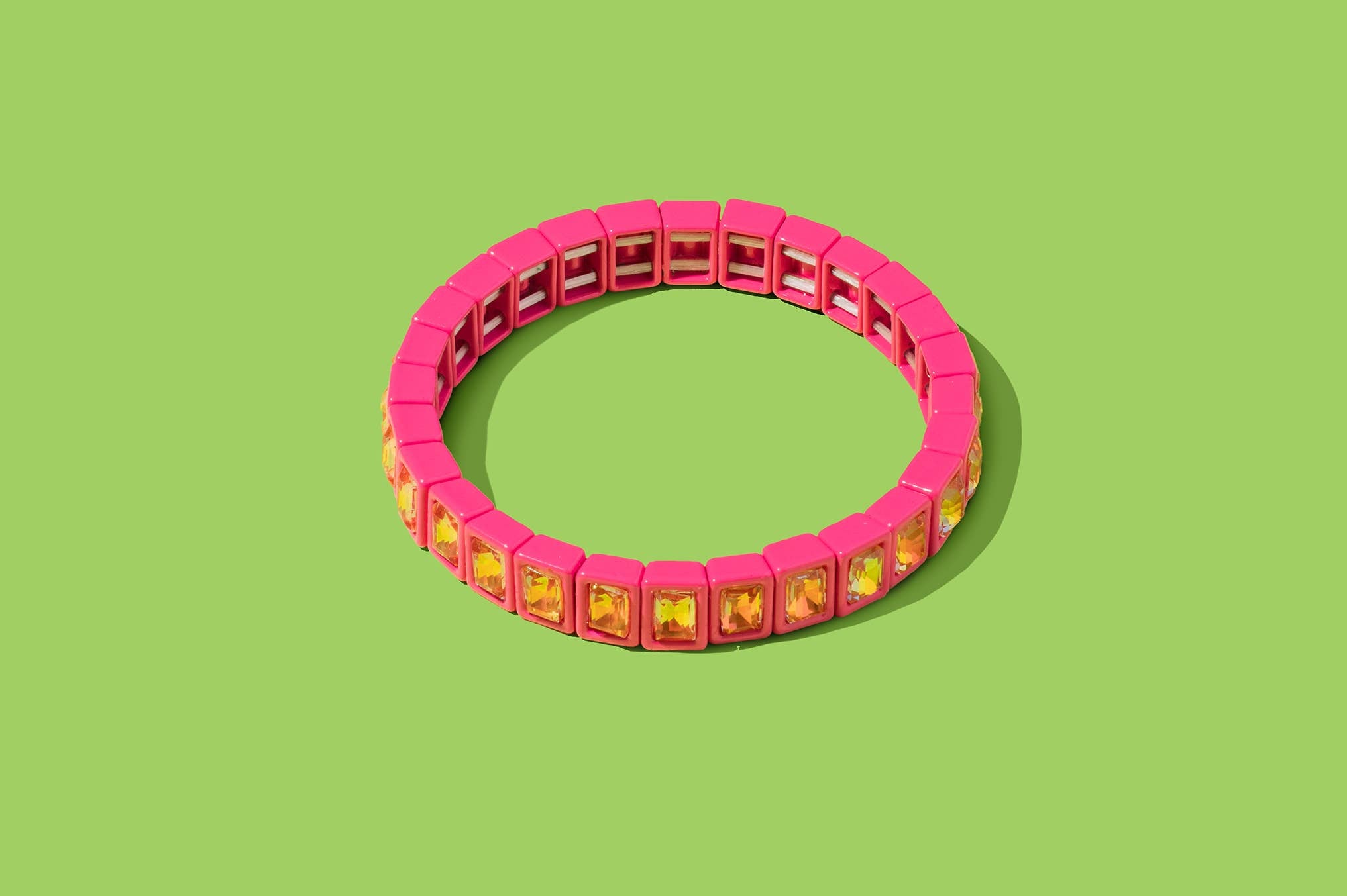 Penelope Stretch Bracelet - Enamel w/Small Rectangle Stones