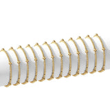 3mm Bead with 5mm accent Gold Stretch Bracelets