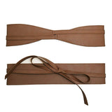 Wide Chocolate Brown Faux Leather Wrap Belt