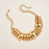 Vintage Gold Dome + Chain Short Necklace