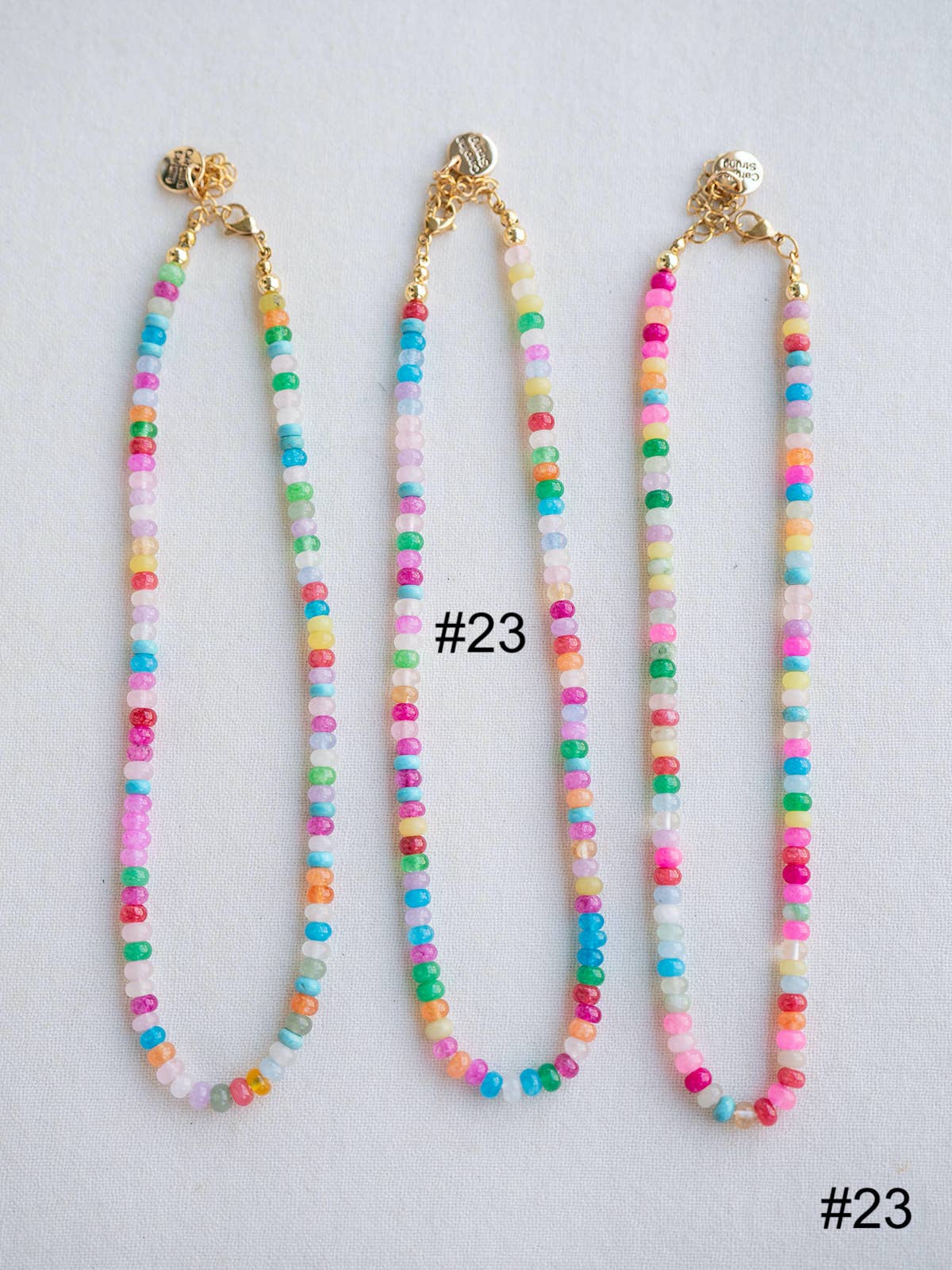 Colorful Beaded Gemstone Candy Necklace Trendy Jewelry