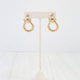 Danville Hammered Horse Bit Worn Gold Earring