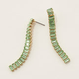 Linked Color Rhinestone Drop Earrings