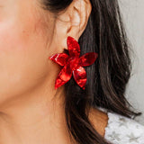 Annie Pearlized Red Earrings