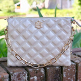 Ariana Pearl Quilted Crossbody Bag