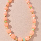 Glossy Resin Barrel Beaded Necklace