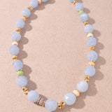 Glossy Resin Barrel Beaded Necklace
