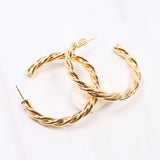 Davies Twisted Hoop Earring Gold