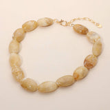 Chunky Marbled Pebble Beaded Statement Necklace
