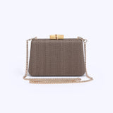Melina Mocha Brown + Bamboo Clasp Clutch