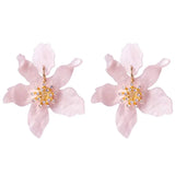 Romantic Pink Statement Flower Earrings